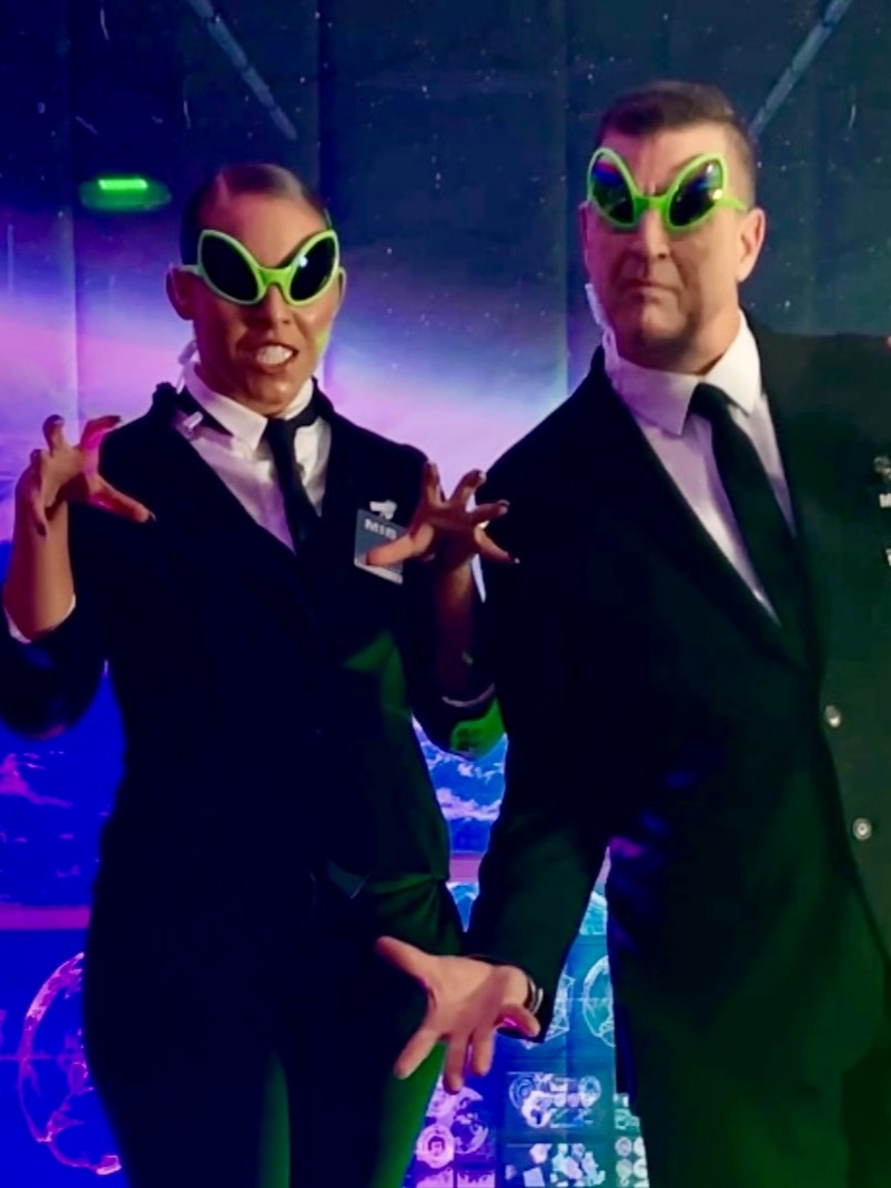 2 performers in cosmic costume