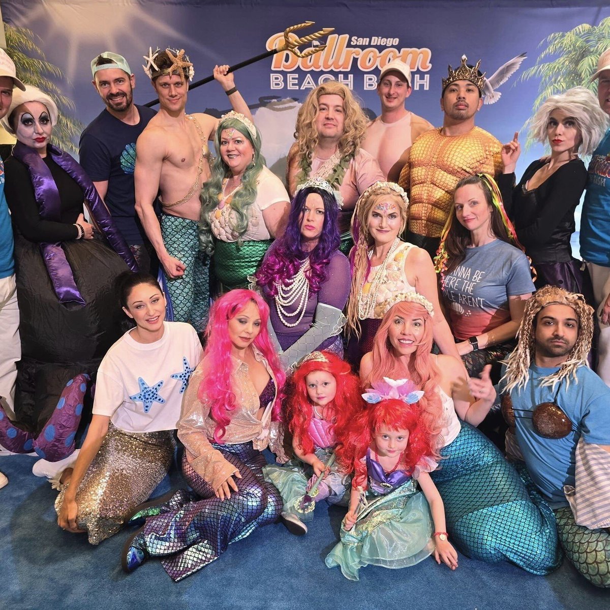 Mermaid-themed group picture