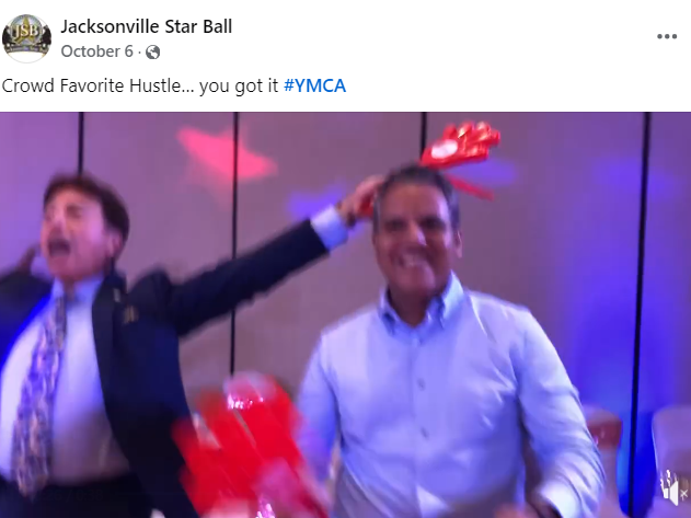 People at Jacksonville Star Ball singing and dancing YMCA